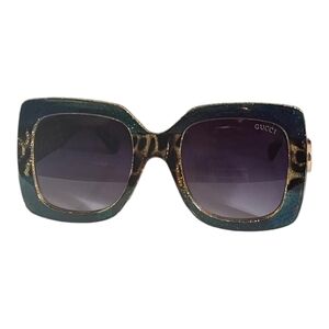 Gucci Women's Sunglasses - Black and Gold Leopard